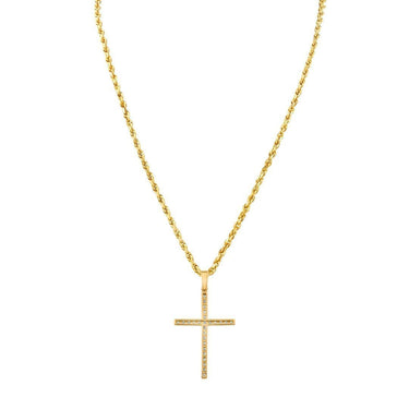 Diamond Cross Pendant 14k Yellow Gold 0.75 Ctw